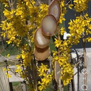 Nature agate crystal gemstone wind chime